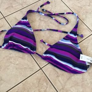 Purple striped Old Navy bikini top. Size M NWT